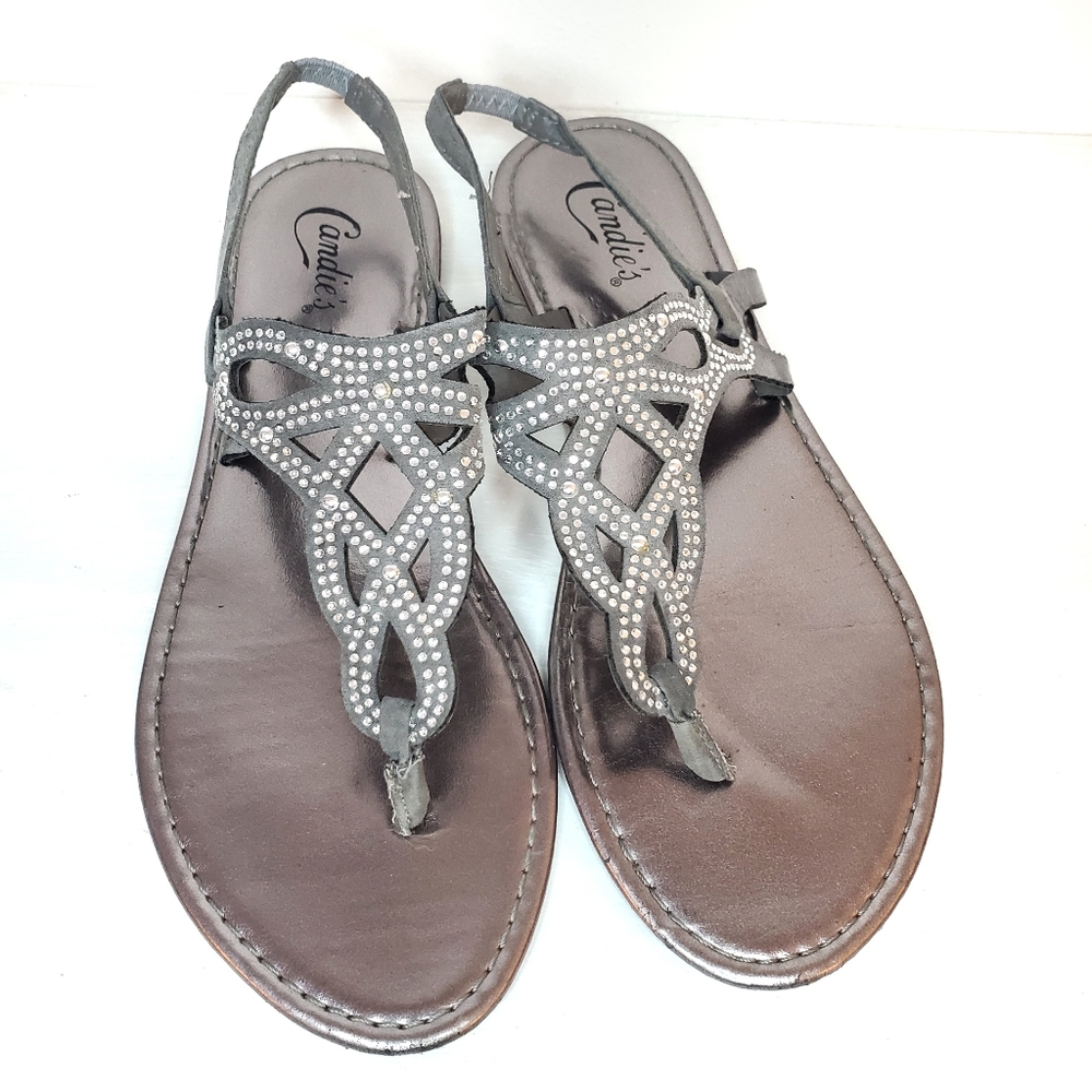 🍒3/$25 CANDIES Silver sparkly sandals